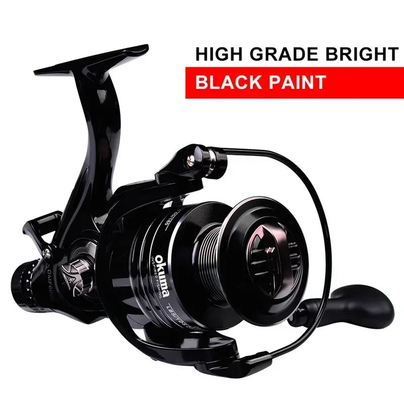 Original Okuma All Metal Wire Cup Professional Spinning Reel Fishing Boat 5.2:1 4.7:1 Rotating Drum 19KG Resistance Rotating Drum Fishing Drum 3000-6000 Series Lake River Ocean Fishing Accessories