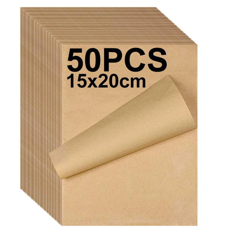 50 PCS Set 30x45cm Baking Paper Sandwich Wrappers Oil-Proof Fried Chicken Cooking Grilling Mat Paper Kitchen Food Wrapping Paper Baking Tools Set