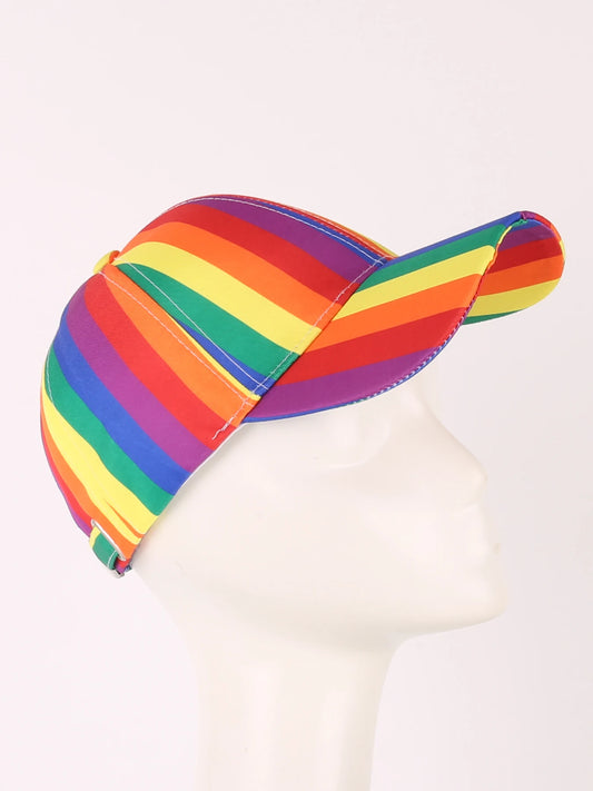 Pride Spring/Summer New Rainbow Stripe Sunshade Hat Baseball Hat Sports Duck Tongue Hat Street Trend for Men and Women