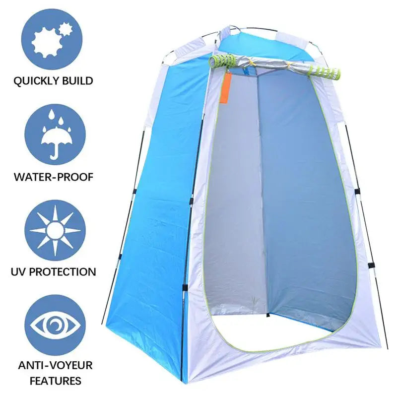 Portable Beach Shower Toilet Changing Tent Sun Rain Shelter Privacy Shelter Tent with Window for Outdoor Camping Bathroom