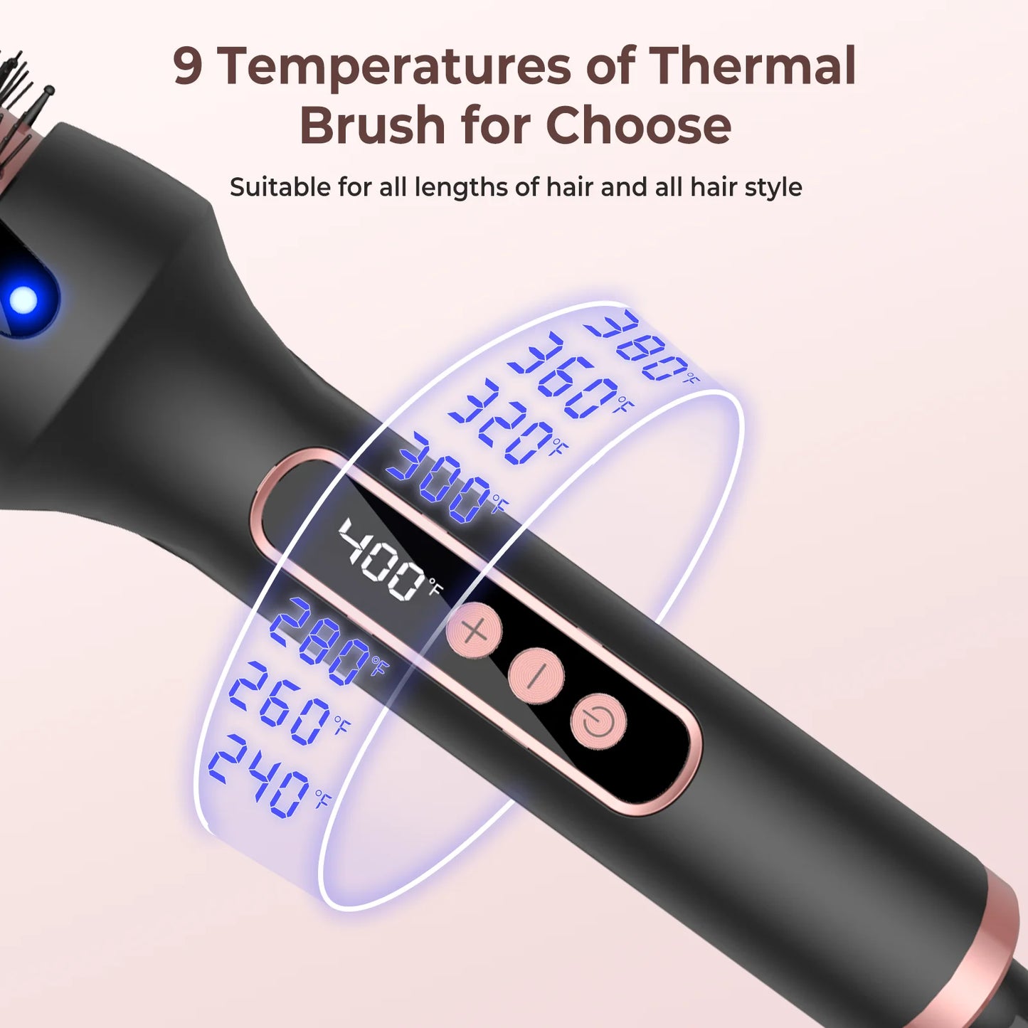 UK Plug Heated Styling Brush 3-in-1 Ionic Hair Curler/Straightener with Anti-Scald Electric Curl Wand Curling Iron Hair Styling Tools