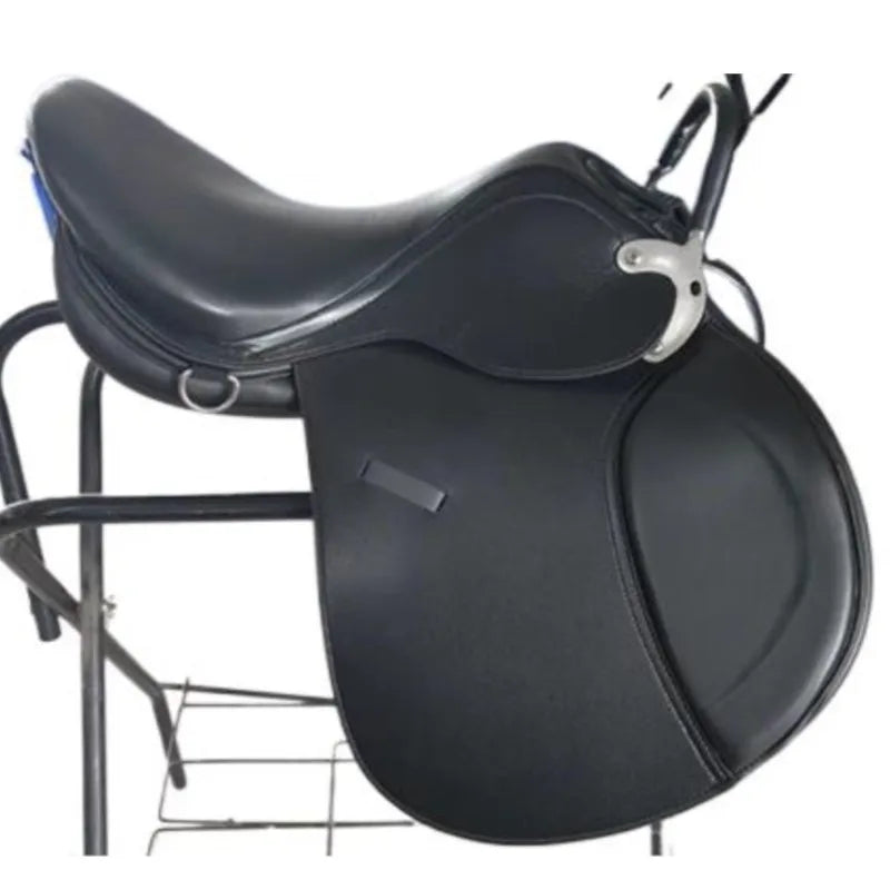 NEW Arrivals British-Style Comprehensive Double Girth Leather Saddle For Horse Pony Equestrian Special Saddle Pets Animals Products