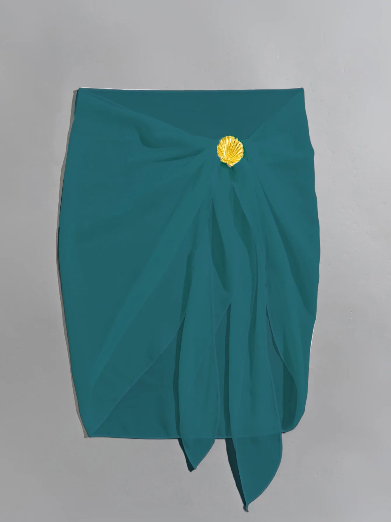 NEW S-XL UK Size 5 Colors Mesh Metal Shell Beach Wrap Swimsuit Bikini Cover Up Skirt See Through Swimsuit Skirts