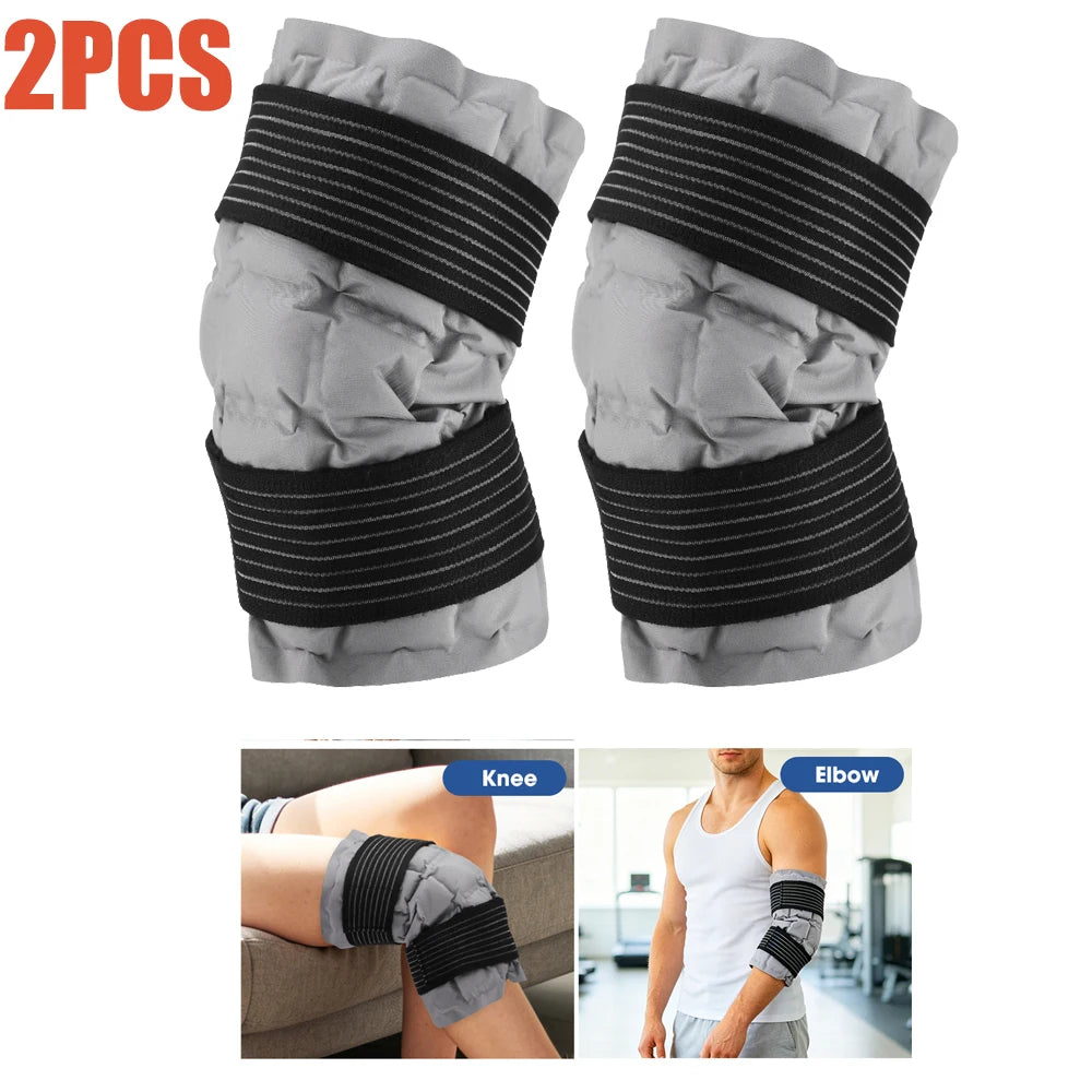 2 PCS Set Reusable Big Ice Pack Cold Hot Compress Self-Absorbing Water Knee And Shoulder Wrap Ice Therapy Sports Injuries Pain Relief Treatment  Shoulder Brace Knee Pads Health Care Supplies