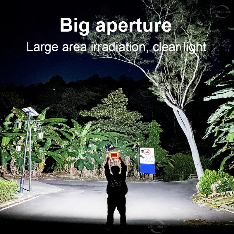 Solar Work Light Outdoor LED Solar Light 38000000LM Powerful External Solar Lamp Spotlights Emergency Camping Lawn Night Beach Party Light Hanging Lamp