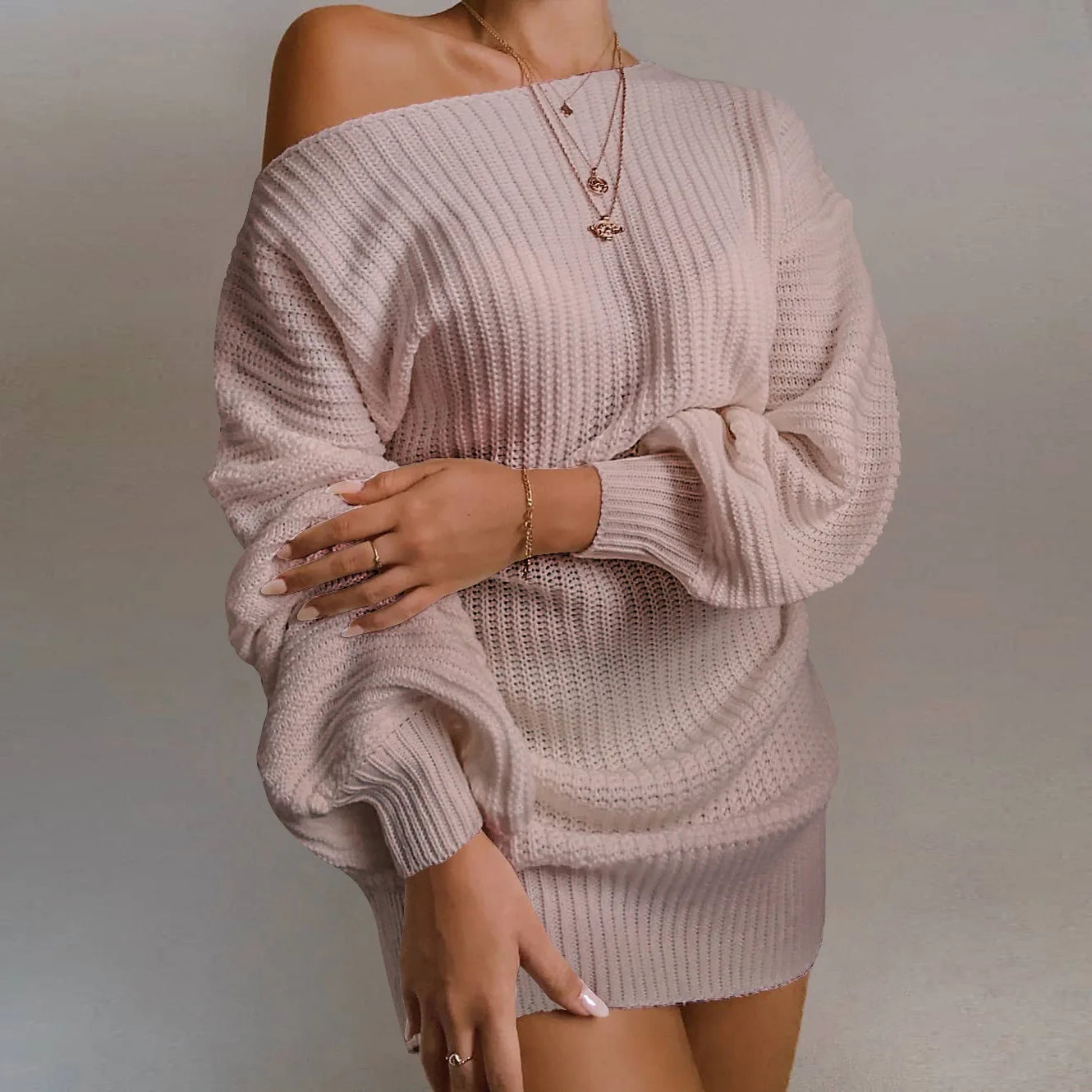 8 Colors S-3XL UK Plus Size Sweaters Women New Fashion Autumn Winter Spring Europe Casual Off-Shoulder Lantern Sleeve Sweater Women's Clothing HHX20247