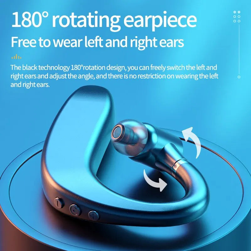 Wireless Bluetooth Headset Single Ear Earplugs Ultra Long Battery Life Business Earphones Mobile Phone Headphones Earbuds Mono