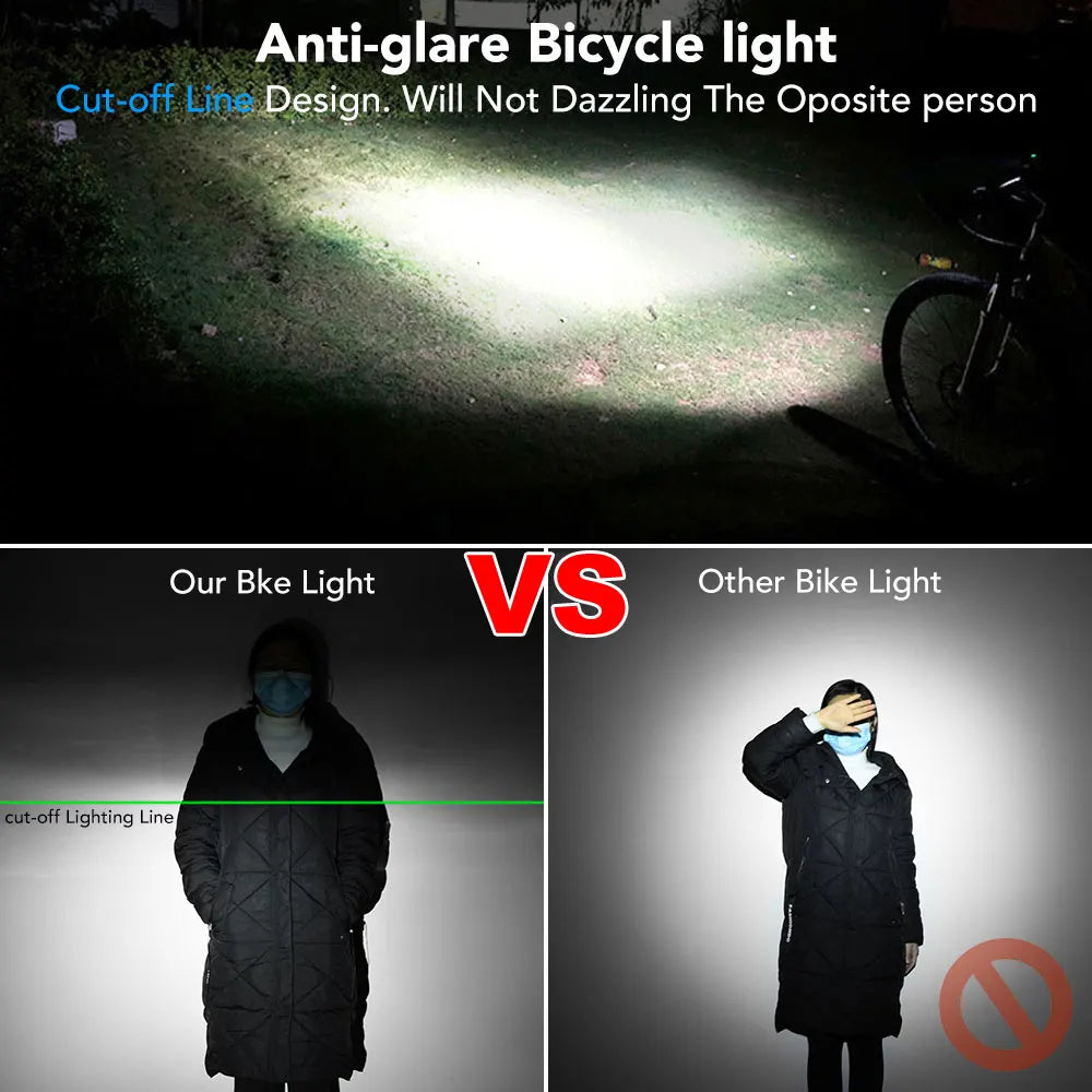 Bicycle Light Front 6000Lumen Bike Light 8000mAh Waterproof Flashlight USB Charging MTB Road Cycling Lamp Accessories