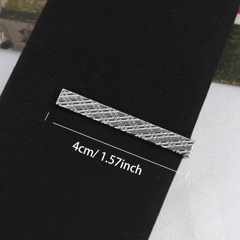 Classics Metal Silver Color Tie Clip for Men Simple Bar Clasp Practical Necktie Clasp Clip Gentleman Tie Pin Male Apparel  Accessories
