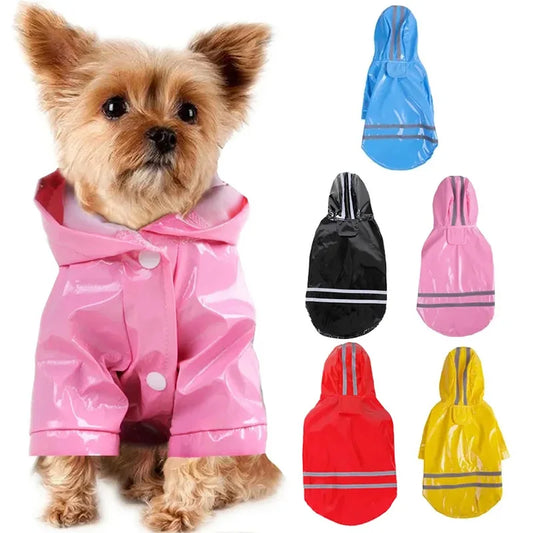 Dog Rain outerwear Reflective Waterproof Snowproof Pet Clothing for Small Puppy Cats, Chihuahua Bulldog Pets Cape Poncho Costume