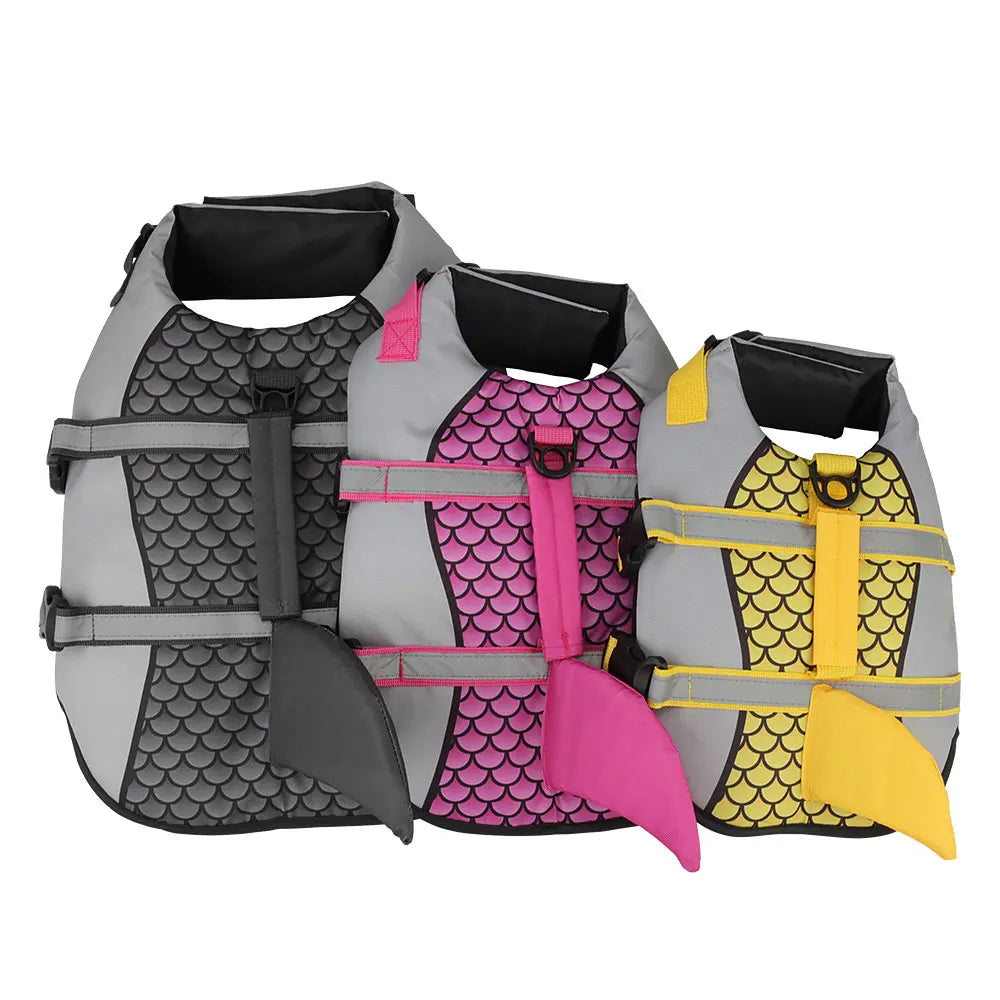 XS-2XL 5 Colors Shark Dog Swim Pet Dog Life Jacket Vest Clothes Life Vest Collar Harness Pet Swimming Summer Swimwear Scales Shark