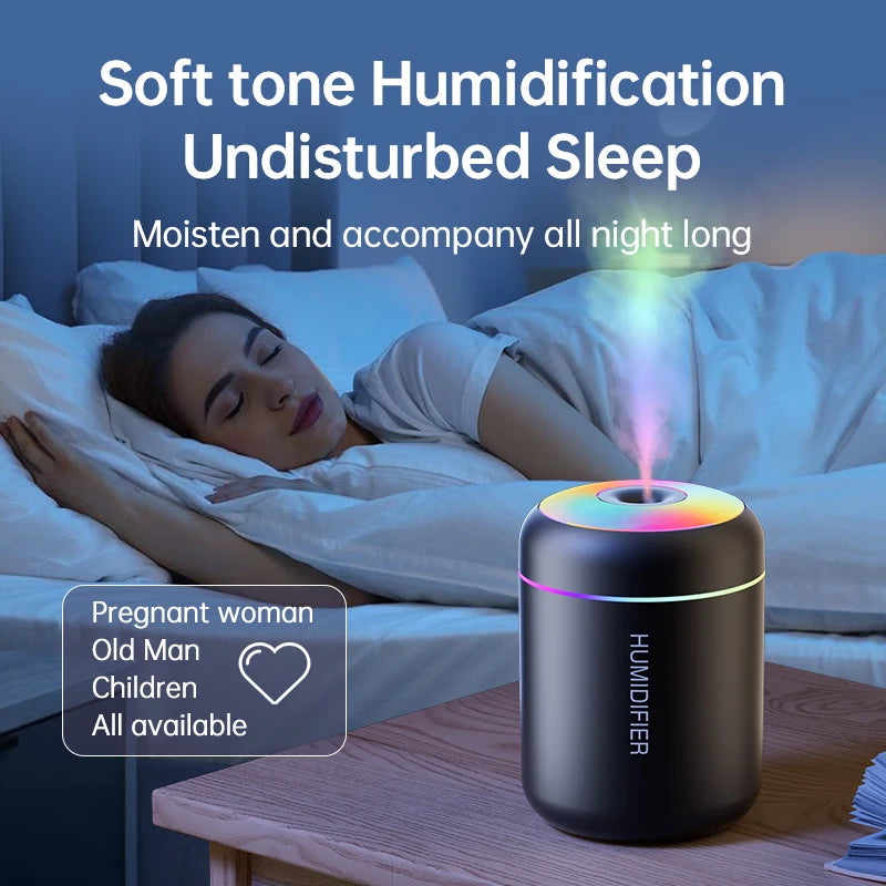 NEW 180ML Mini Air Humidifier USB Electric Aroma Diffuser Essential Oil Purifier Aromatherapy Mist Maker Lights For Car Home Bedroom Living Room Bathroom Accessories