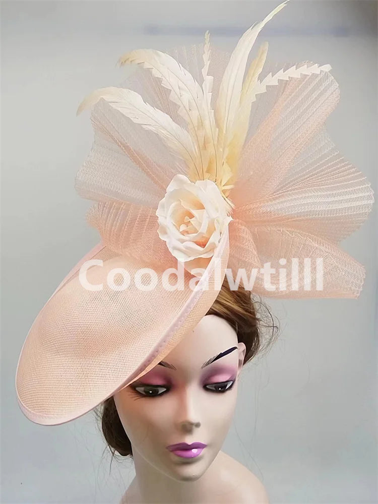NEW Arrivals 15 Colors/Patterns Luxury Elegant Flower Fascinator Pillbox Cap Wedding Women Fascinator Hat Headband Kentucky Derby Ladies Millinery Cap Mesh Bride Hats