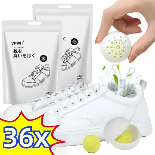 NEW Arrivals 36PCS Set Korean Shoes Deodorant Balls Freshener Shoes Fragrance Essential Footwear Scent Shoe Closet Gym Bag Locker and Cars Deodorizer Shoes Accessories