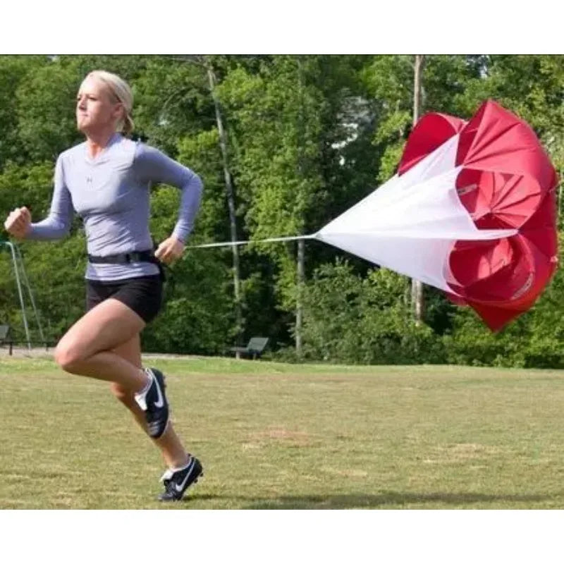 NEW Arrivals 56inch Running Drag Parachute for Outdoor Running Soccer/Track Training - Adjustable Belt 10-30 Lbs Resistance Chute with Portable Bag Women Men Sports Supplies