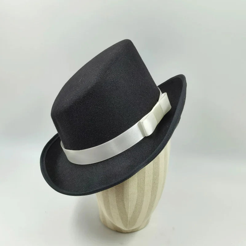 NEW Arrivals British President Men Luxury Top Hat Presidential High Hat British jazz Top Multi-Colors Hats Gentleman Evening Wedding Party  Flat Felt Hat Formal Tuxedos Costume Apparel Accessories Male Luxury Fashion Clothing