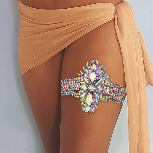 NEW Arrivals Luxury Geometric Thigh Sexy Leg Chain Elastic Women Exaggerate Night Club Dance Evening Rave Party New Leg Jewelry for Women Summer Gifts Female Girls Luxury Jewelry Fashion Supplies