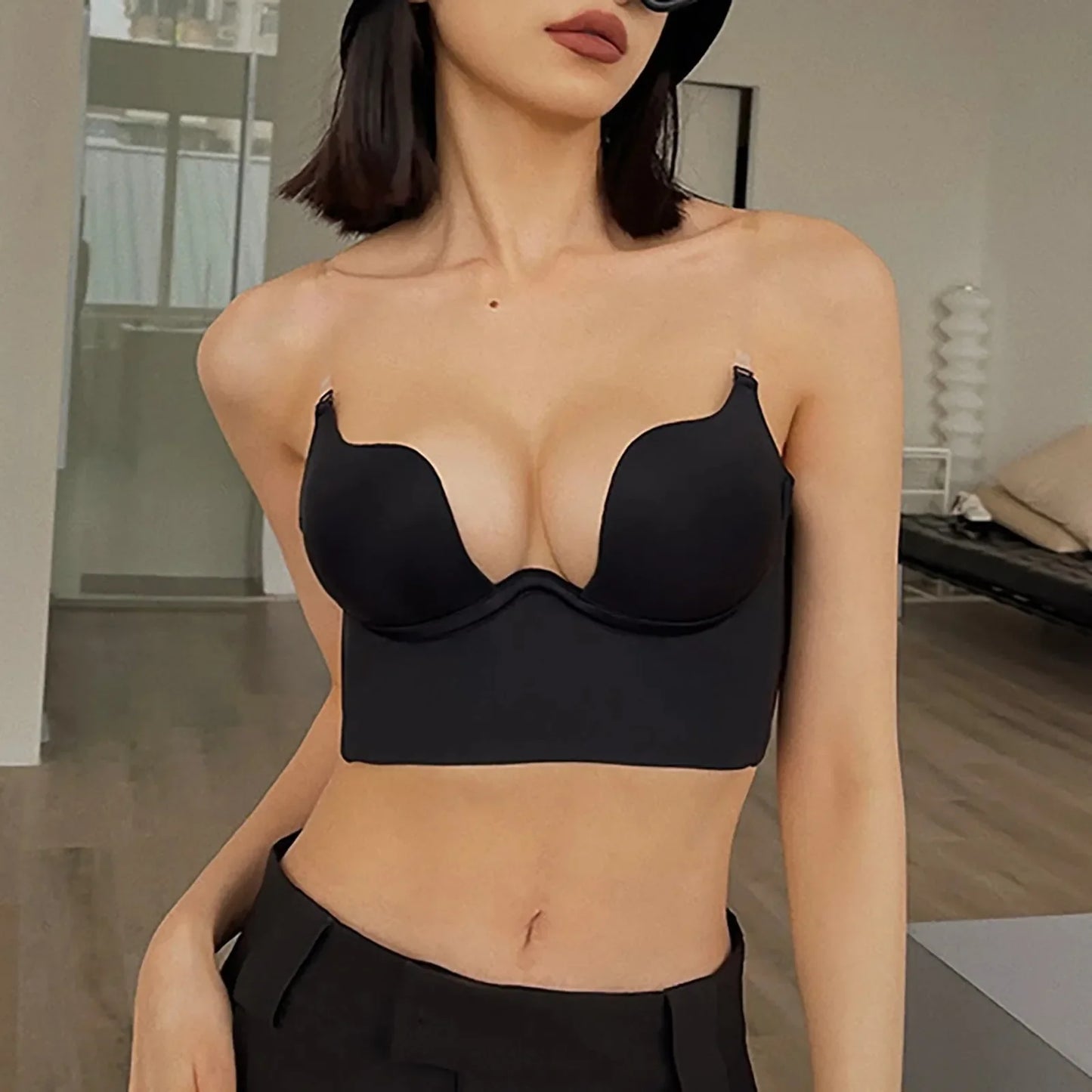 NEW Arrivals S-XL White/Beige/Black Color Customizable Backless Women Bras Low Cut Underwear Women Sexy Bras