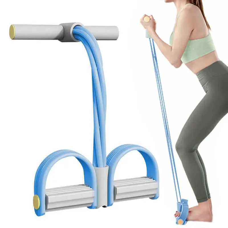 Yoga Pedal Puller Portable Resistance Band 6-Tube Pedal Ankle Puller Multi-color Abdominal Exerciser Elastic Pedal Booster Body