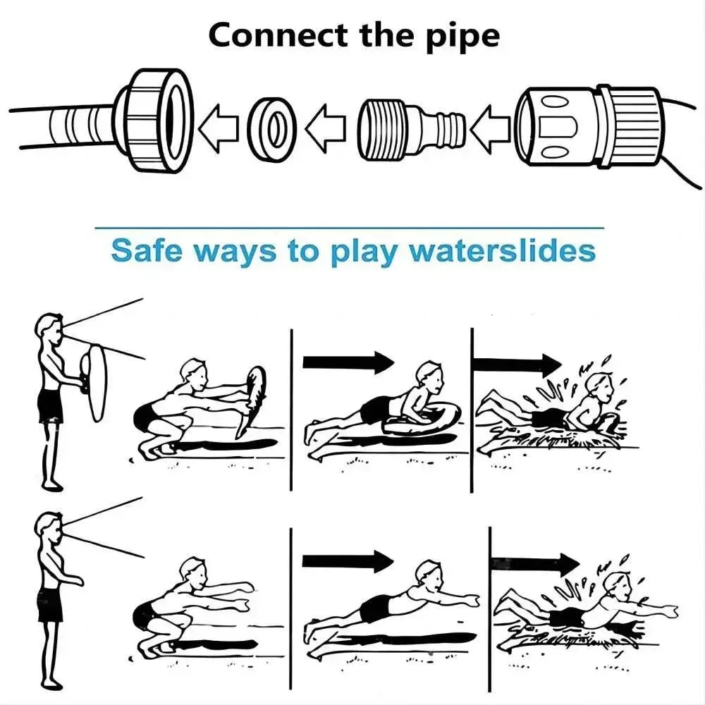 NEW Arrivals Summer Adults/Children's Inflatable Water Slide Outdoor Backyard Water Toys Game Swimming Pool Water Slide Parent-Child Outdoor Surfing Games Sports Supplies