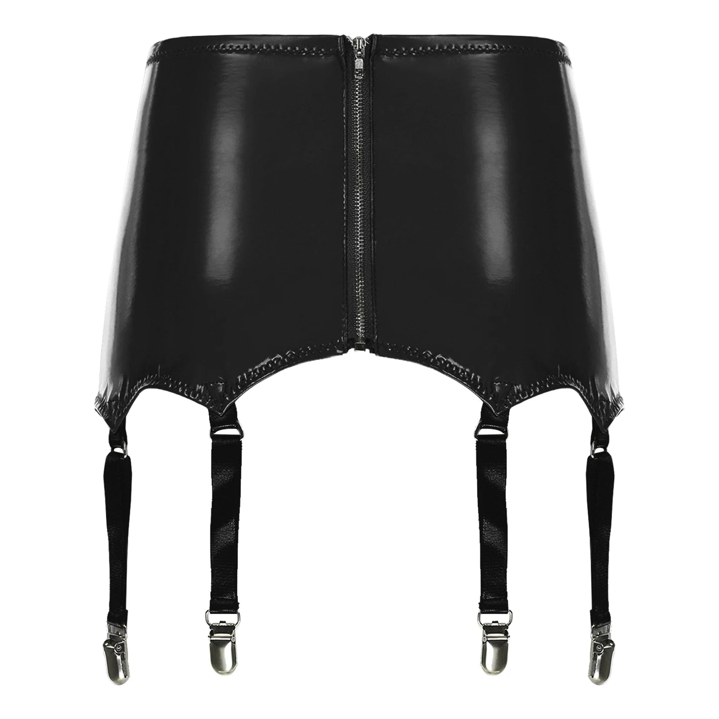 S-4XL Women Ladies Luxury Sexy Leather  Garters Suspender Belt Skirts Ladies Wet Look Mini Skirts Leather Garters with Metal Clips Clubwear Pole Dance  Costume Underwear Supplies Girls Female Luxury Lingerie Fashion Clothing