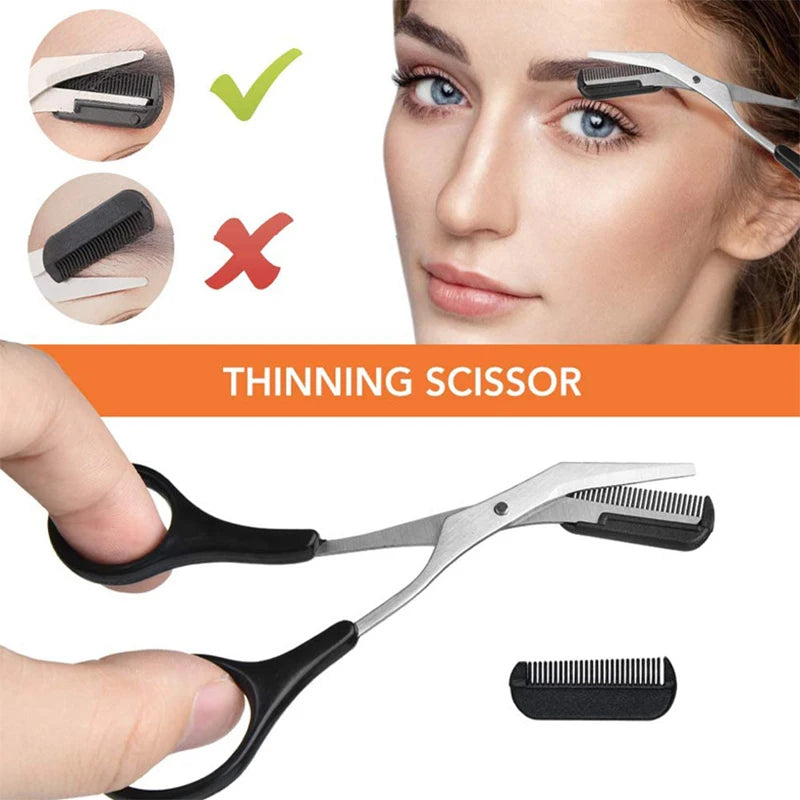 3-11PCS Eyebrow Trimmer Set Scissors Tweezers Eyebrow Razor Scraping Eyebrow Comb Razor Eyebrow Clip Makeup Tools Sets