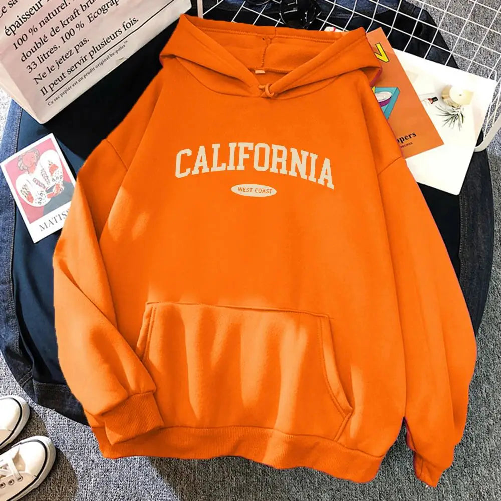 NEW Arrivals S-2XL 12 Colors California West Coast Design Women Hoody Hip Hop All-Match Streetwear Pocket Crewneck Clothes Fleece Comfortable Female Girls Casual Clothing Supplies