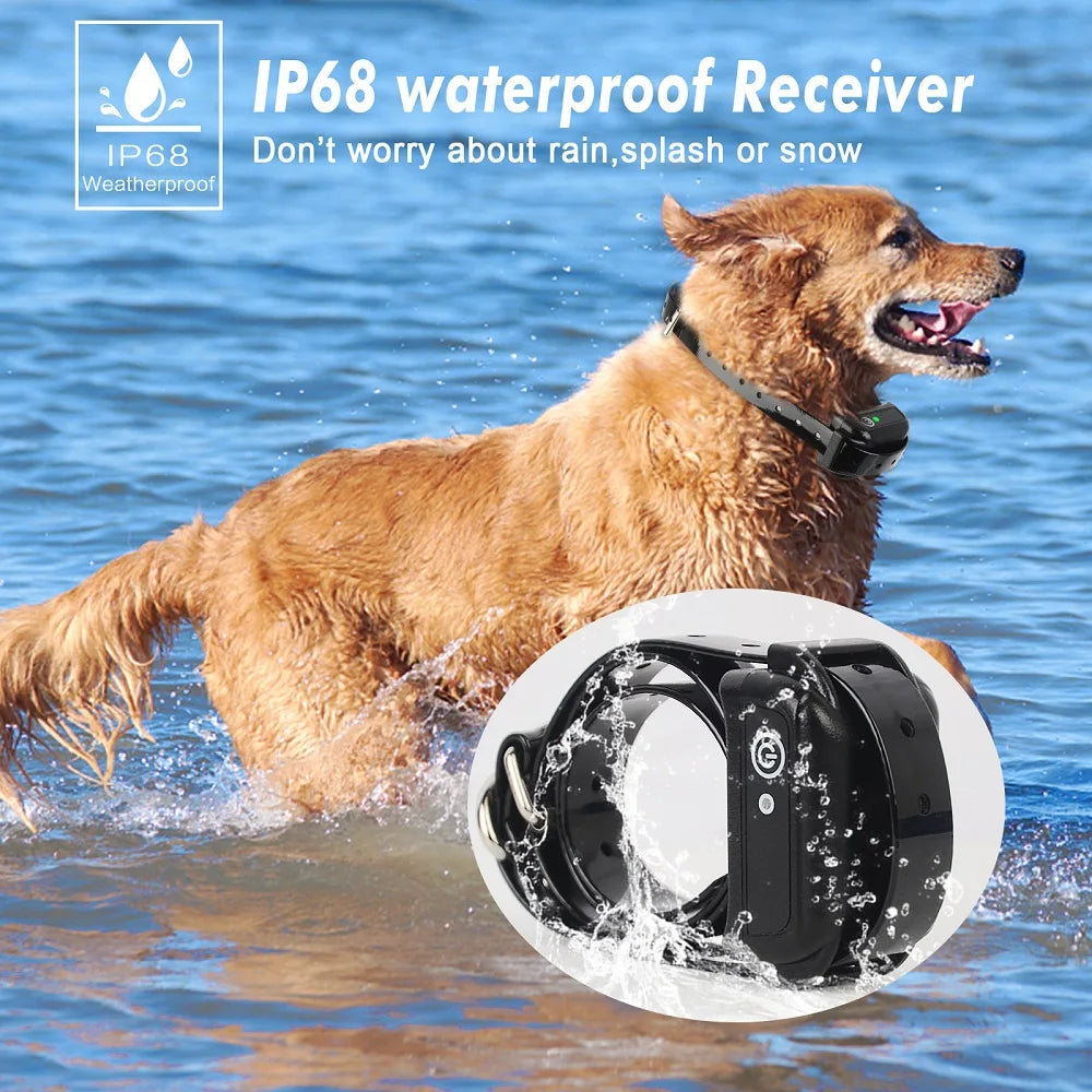 200m Dog Wireless Rechargeable Electric Fence, IP68 Waterproof Beep + Shock Training Mode, Transmitter and Collar Combo