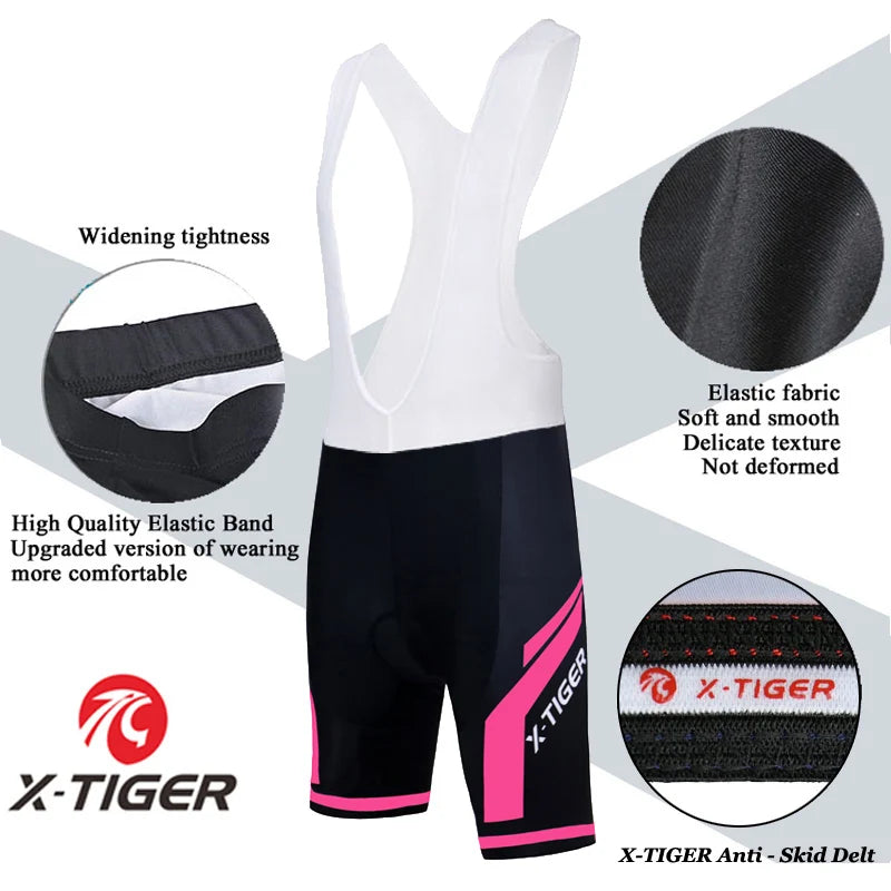 NEW Arrivals S-3XL Plus Size 3 Colors/Patterns X-Tiger Women's Cycling Jersey Set Summer Anti-UV Cycling Bicycle Clothing Quick-Dry Mountain Female Bike Clothes Cycling Set
