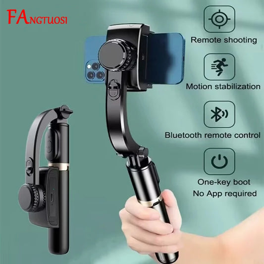 Mobile Phone Video Stabilizer Bluetooth Selfie Stick Tripod Gimbal Stabilizer For Smartphone Live Vertical Shooting Bracket