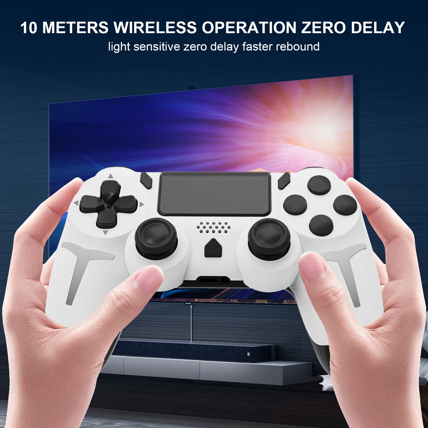 NEW Black/White Color 6-Axis Gyroscope Dual Vibration With touch pad Wireless Gamepad Bluetooth Controller For PS4 PS3 Console Computer PC