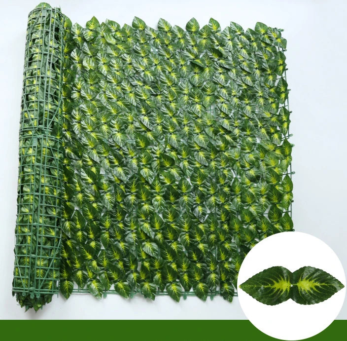 NEW Arrivals 50×500cm Leaf Fence Ivy Privacy Screen Balcony Privacy Garden Leaves Fence Artificial Hedge Apple Leaf Outdoor Fence Decoration Accessories Home Supplies