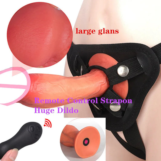 3XL Remote Control Vibration Huge Dildo For Women Lesbian Realistic Big Dildos Dick Vagina Anal Female Masturbation Strap On Penis Lesbian Sex Toys Products Adults Sex Shop Supplies