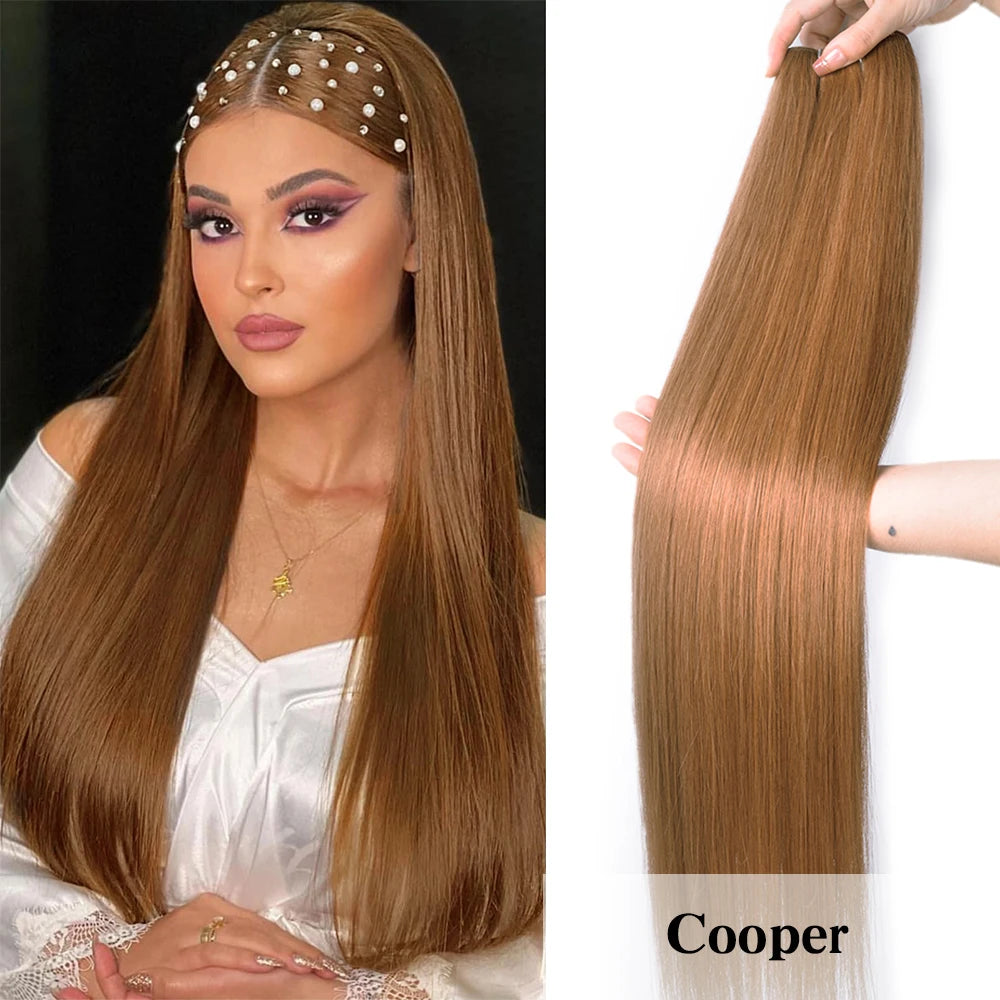 NEW Arrivals 12 Colors 150g Synthetic Hair Extensions Straight Hair Bundles Crochet Braids Hair 26Inch High Temperature Fiber Long Straight Hair Bundle Women Hair Care Accessories Cosmetic Supplies