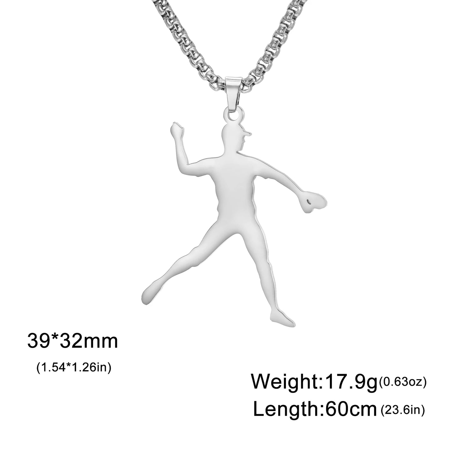 Baseball Gold Necklace Teen Boy Neck Chain Stainless Steel Pendant Necklace Fashion Sport Jewelry Men Sport Enthusiast Gifts