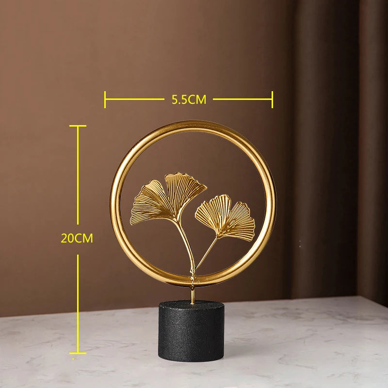Home Decoration Luxury Accessories Feng Shui Gold Statuette Study Desk Ornaments Luxury Living Room Decoration Figurines Interior