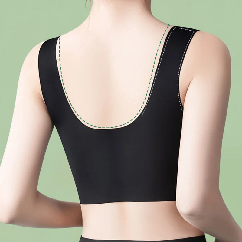 Women Lace Sport Bras Plus Size Seamless Bra Bralette Backless Lady Brassiere Vest Female Gathers Shock-Proof Wireless Top L-3XL