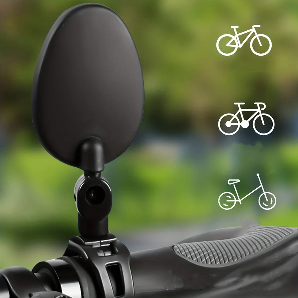 NEW Arrivals 2PCS Elliptical Bicycle Rearview Mirror 360 Degree Adjustable Rotatable Universal Cycling Handlebar Rear View Mirrors for MTB Road Bike