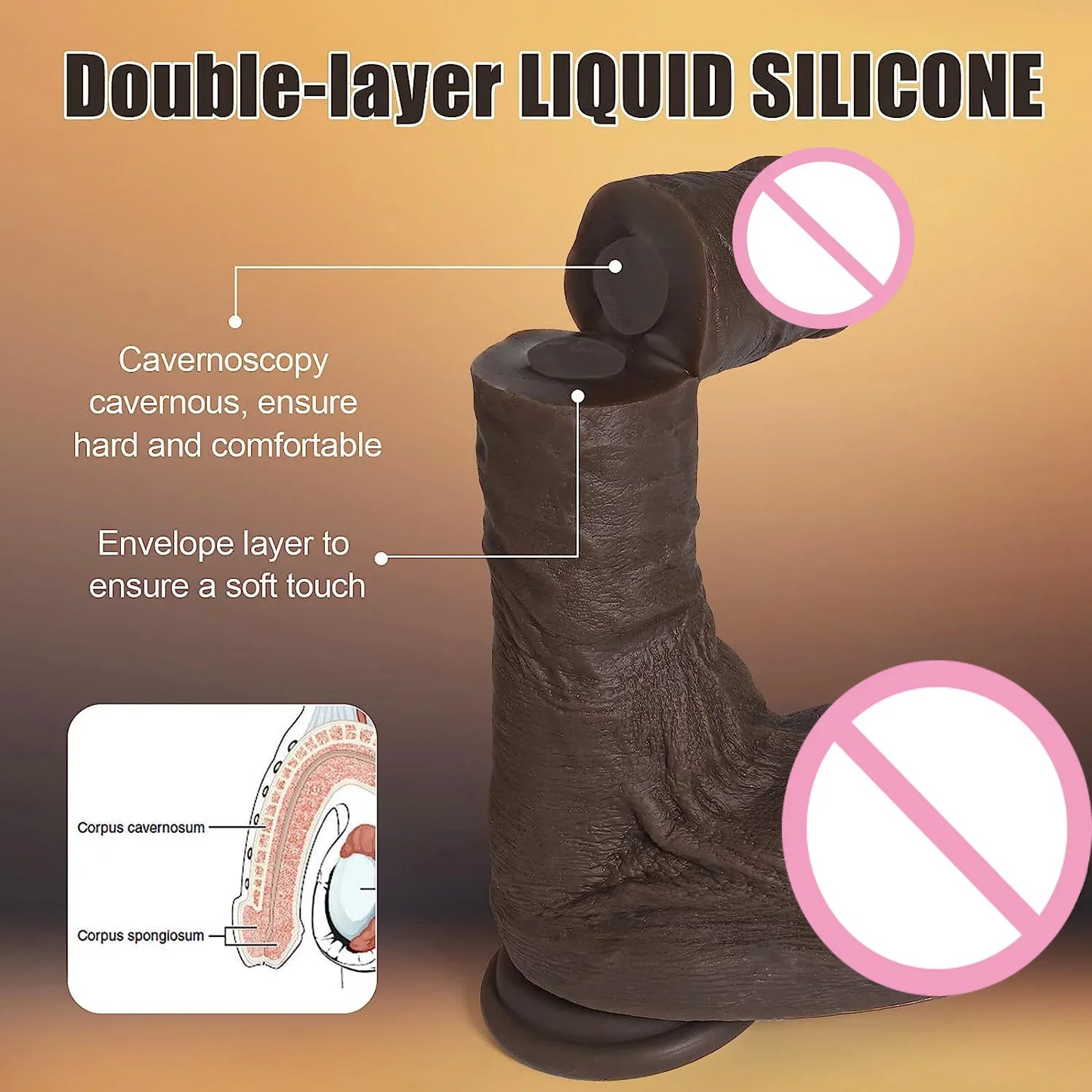 8.4 Inch Soft Realistic Dildo Silicone Dildos with Suction Cup Lifelike Huge Dildo for Vagina Anal Stimulate Sex Toys for Women