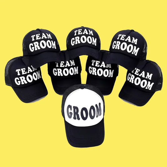 NEW Arrivals Bride/Groom 4 Patterns Personalized Bride to Be Groom Groomsman Bridesmaid Party Hats for Bachelorette Hen Night Wedding Engagement Bridal Decor