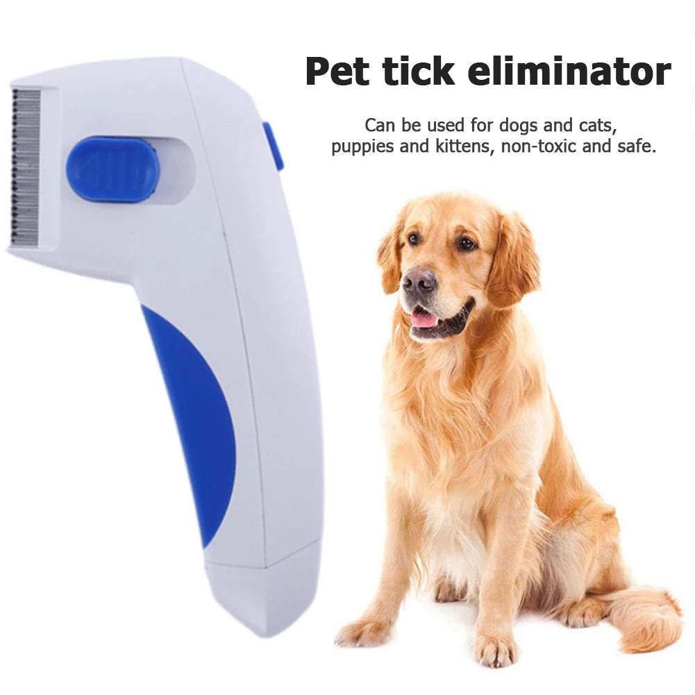 Pet Licke Electric Tick Remover Comb Safety Tool for Dogs Cats and Pets To Kill Fleas Hair Lice Killer Cleaning Brush