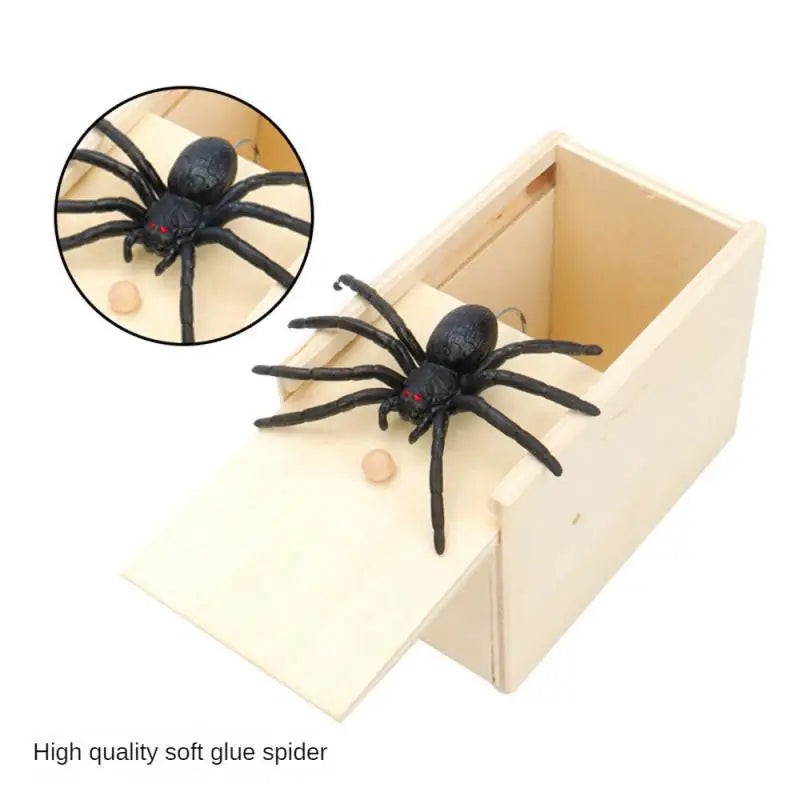 5PCS-10PCS Set  Halloween Decor Trick Spider Funny Wooden Scare Box Practical Joke Office Prank Toys Funny Play Joke Gifts