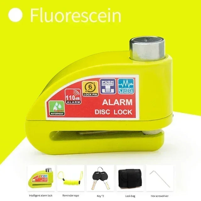 NEW Arrivals Disc Brake Alarm Lock, 5 Colors Full Set Anti-Theft and Theft Prevention, Bicycle Motorcycle Anti-Theft Alarm, Electric Scooter, Bicycle Lock, Brake Disc Lock