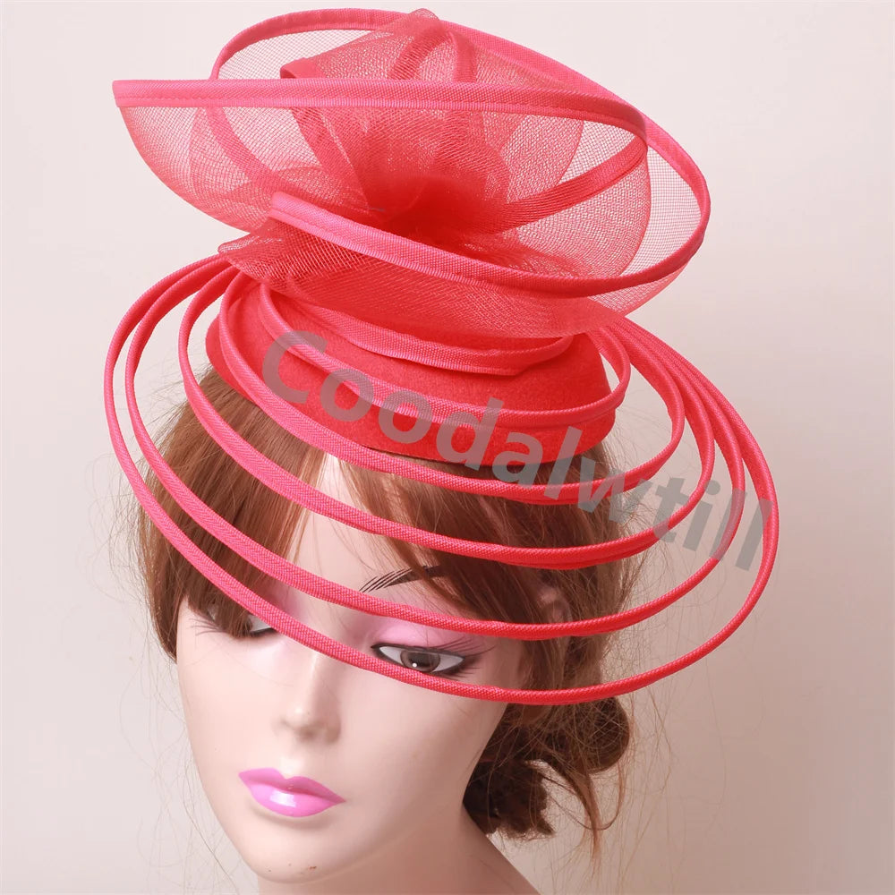 18 Colors Luxury Evening Wedding Tea Cocktail Party Mesh Fascinator Wedding Hat Women Blue Pillbox Cap For Royal Ascot Party Tea Headpiece Bride Wedding Headwear Ladies Apparel Accessories