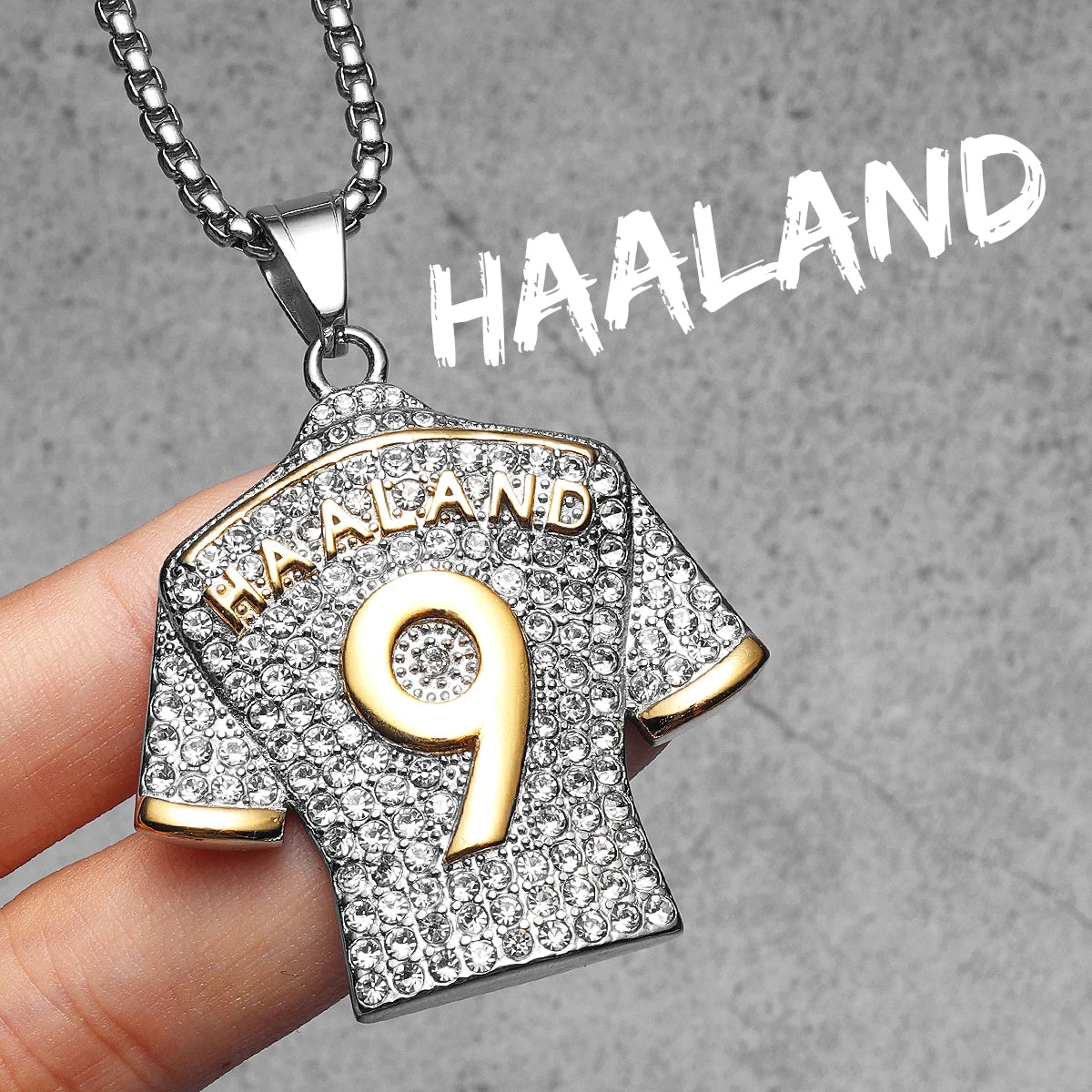 Messi Cristiano Ronaldo Neymar Mbappé Haaland Football Jersey Man Necklaces + Chain Stainless Steel Pendant Chain Jewelry Gifts