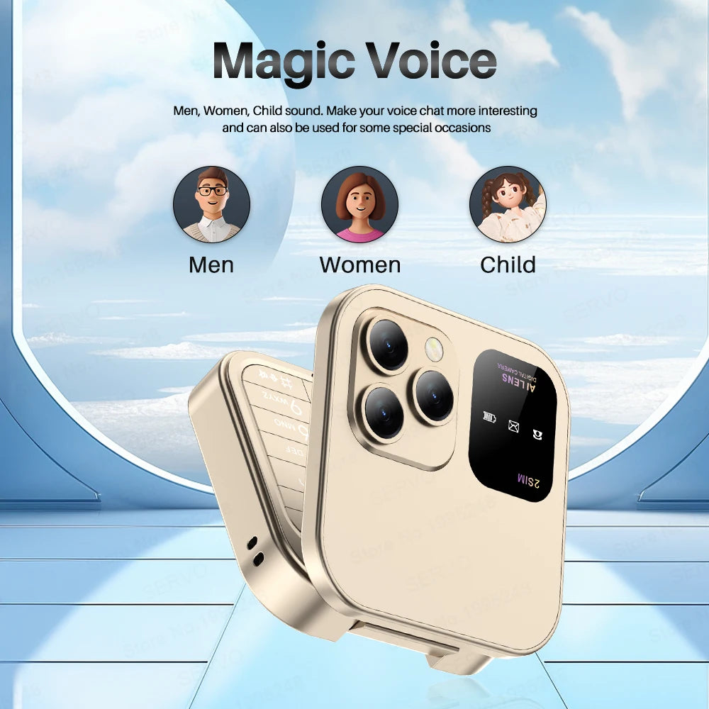 NEW!!!! Mini Flip Mobile Phone FM Radio Magic Voice Blacklist Speed Dial Vibration 2SIM Card Small Display Foldable Phone