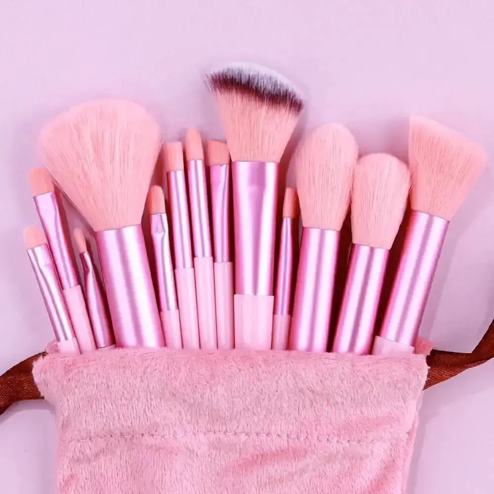 NEW 13 PCS Set Pink/Black Color Make-Up Brush Set Soft Fluffy Professional Cosmetic Foundation Powder Eyeshadow Kabuki Blending Make Up Brush Beauty Tools