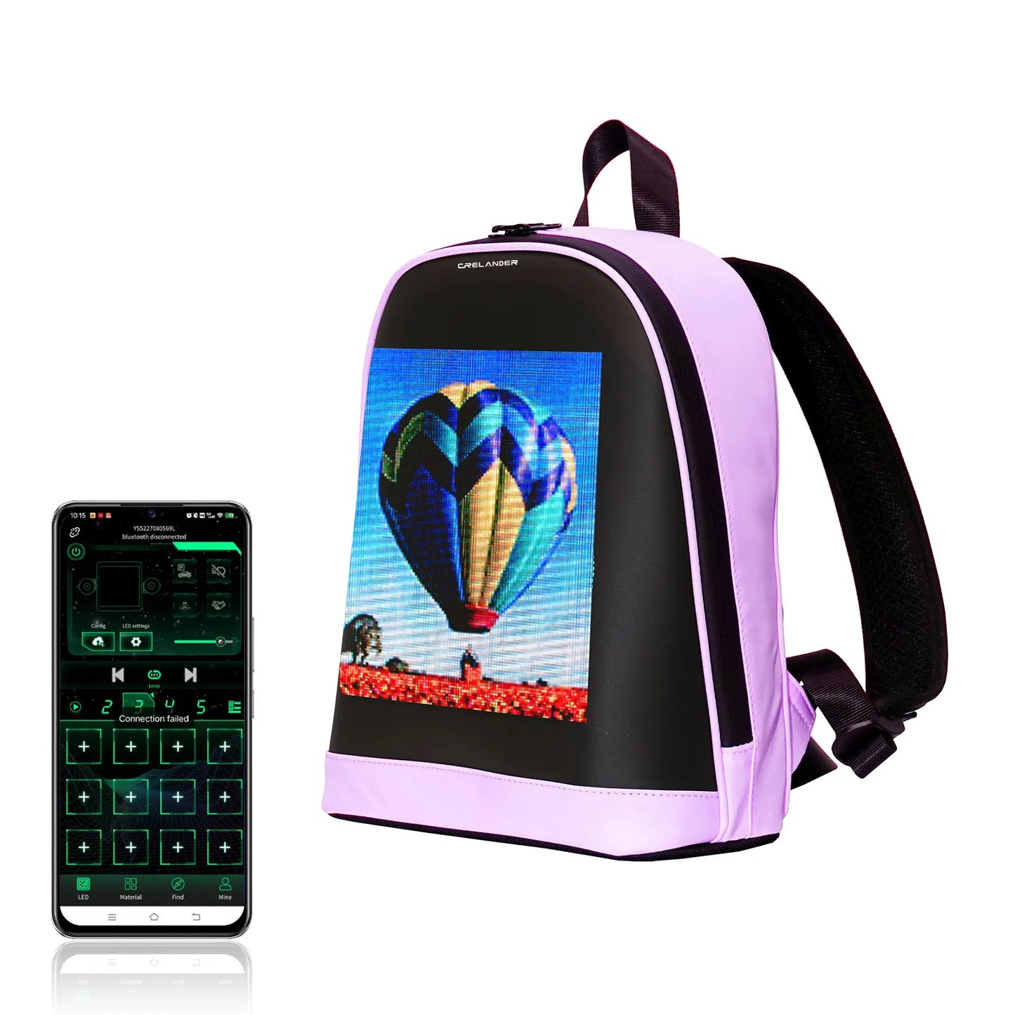 NEW Arrivals  Outdoor Travel T7 Mini  LED Advertising Display Backpack Bluetooth APP Control DIY Display Waterproof Colorful Outdoor Travel Backpacks School Bags Students Bag Smart Backpack