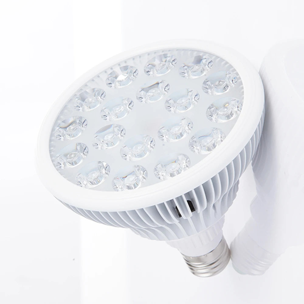54W Red LED Light Therapy Bulb 630nm 660nm 810nm 830nm 850nm Infrared Light Bulb E27 Red Light Women Skin Care Supplies