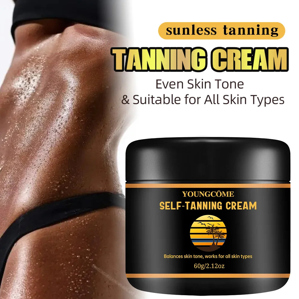 4 PCS Set Self-Tanning Cream with Hyaluronic Acid & Vitamin E - Streak-Free Sunless Tanner for Face/Body, 24H Waterproof for All Skin Tone Beach Sun Protection Women Skin Care Supplies Korean Products